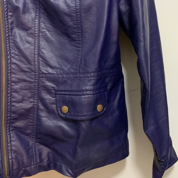 Stylish Northern Reflections Purple Moto Jacket - Picture 4 of 6